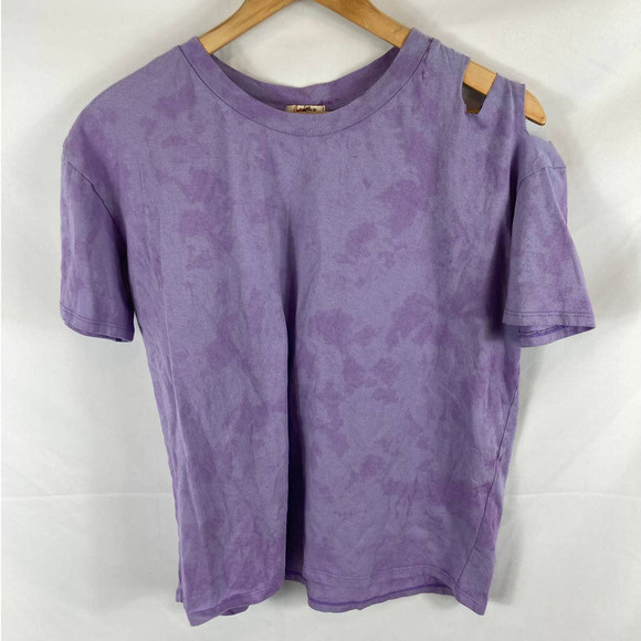 NWT Somewhere West Mineral Wash Ribbed Shoulder Tshirt - Picture 1 of 4